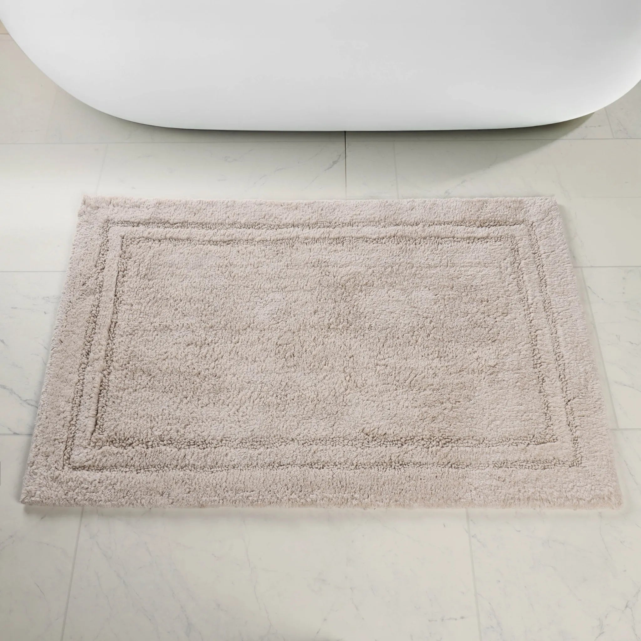 Cotton Solid Non-Skid Washable 2 Piece Bathroom Rug Set