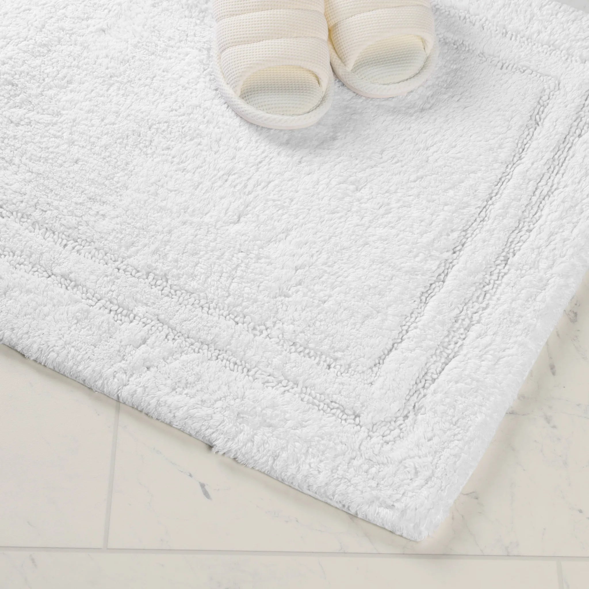 Cotton Solid Non-Skid Washable 2 Piece Bathroom Rug Set