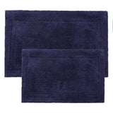 Cotton Solid Non-Skid Washable 2 Piece Bathroom Rug Set