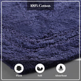 Cotton Solid Non-Skid Washable 2 Piece Bathroom Rug Set