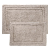 Cotton Solid Non-Skid Washable 2 Piece Bathroom Rug Set