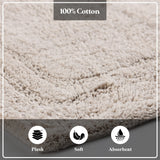 Cotton Solid Non-Skid Washable 2 Piece Bathroom Rug Set