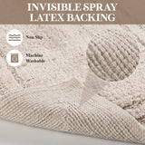Cotton Solid Non-Skid Washable 2 Piece Bathroom Rug Set