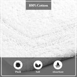 Cotton Solid Non-Skid Washable 2 Piece Bathroom Rug Set