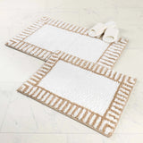 Inaya Modern Striped Tufted Shag Machine Washable Bath Rugs, Set of 2