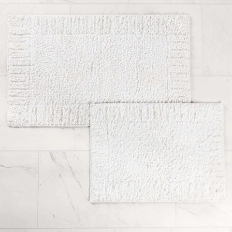 Inaya Modern Stripe Tufted Shag Washable Bath Rugs, Set of 2