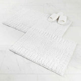Inaya Modern Striped Tufted Shag Machine Washable Bath Rugs, Set of 2