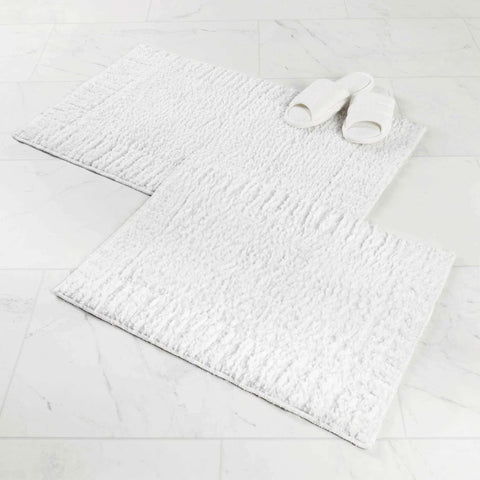 Inaya Modern Stripe Tufted Shag Washable Bath Rugs, Set of 2
