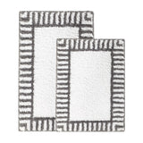 Inaya Modern Striped Tufted Shag Machine Washable Bath Rugs, Set of 2
