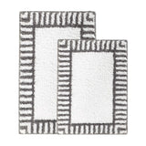 Inaya Modern Striped Tufted Shag Machine Washable Bath Rugs, Set of 2