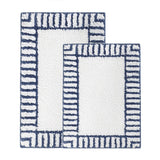 Inaya Modern Striped Tufted Shag Machine Washable Bath Rugs, Set of 2
