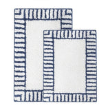 Inaya Modern Striped Tufted Shag Machine Washable Bath Rugs, Set of 2