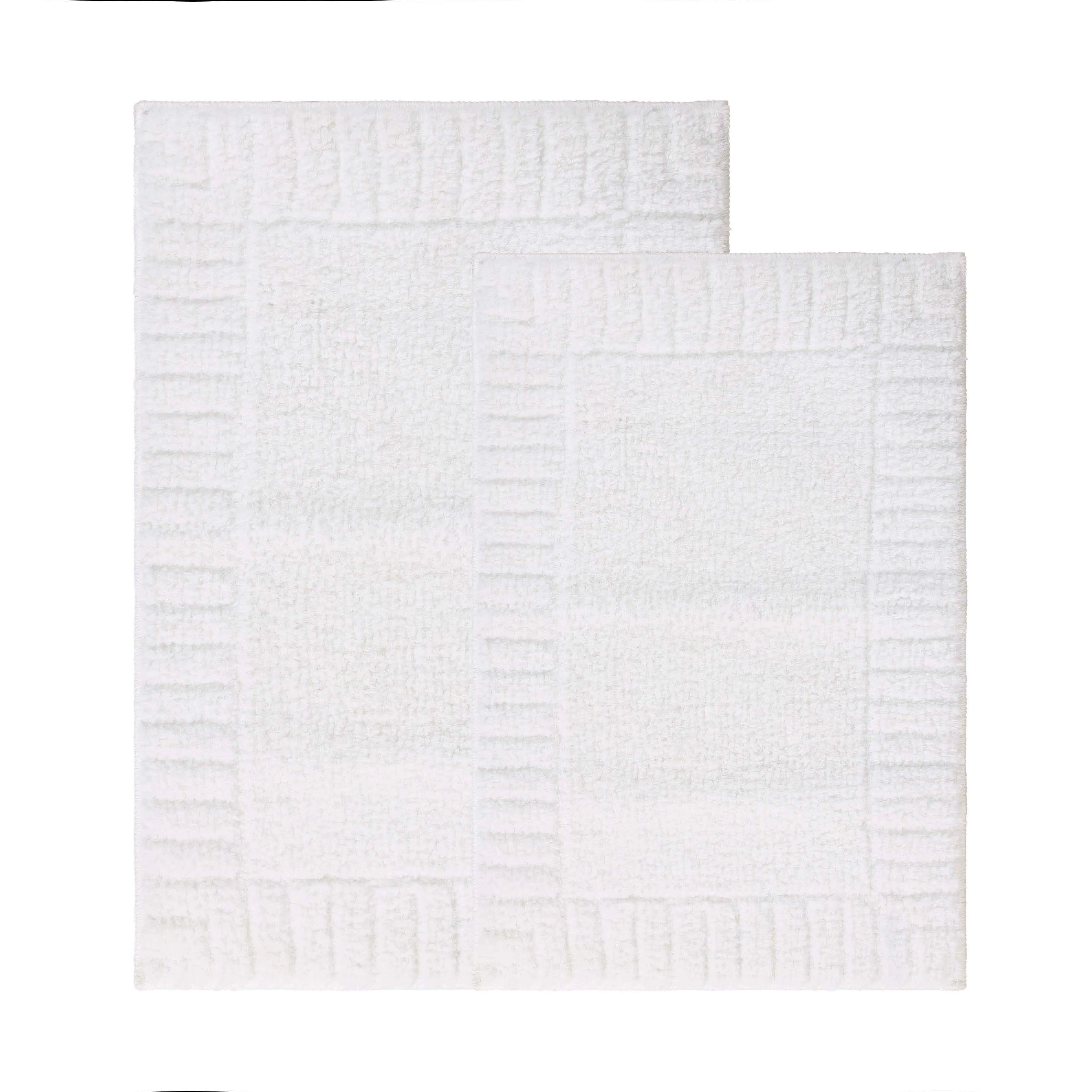 Inaya Modern Striped Tufted Shag Machine Washable Bath Rugs, Set of 2