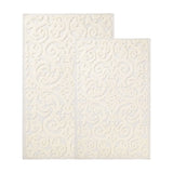 Venere Floral Scroll Textured Washable Bath Rugs, Set of 2