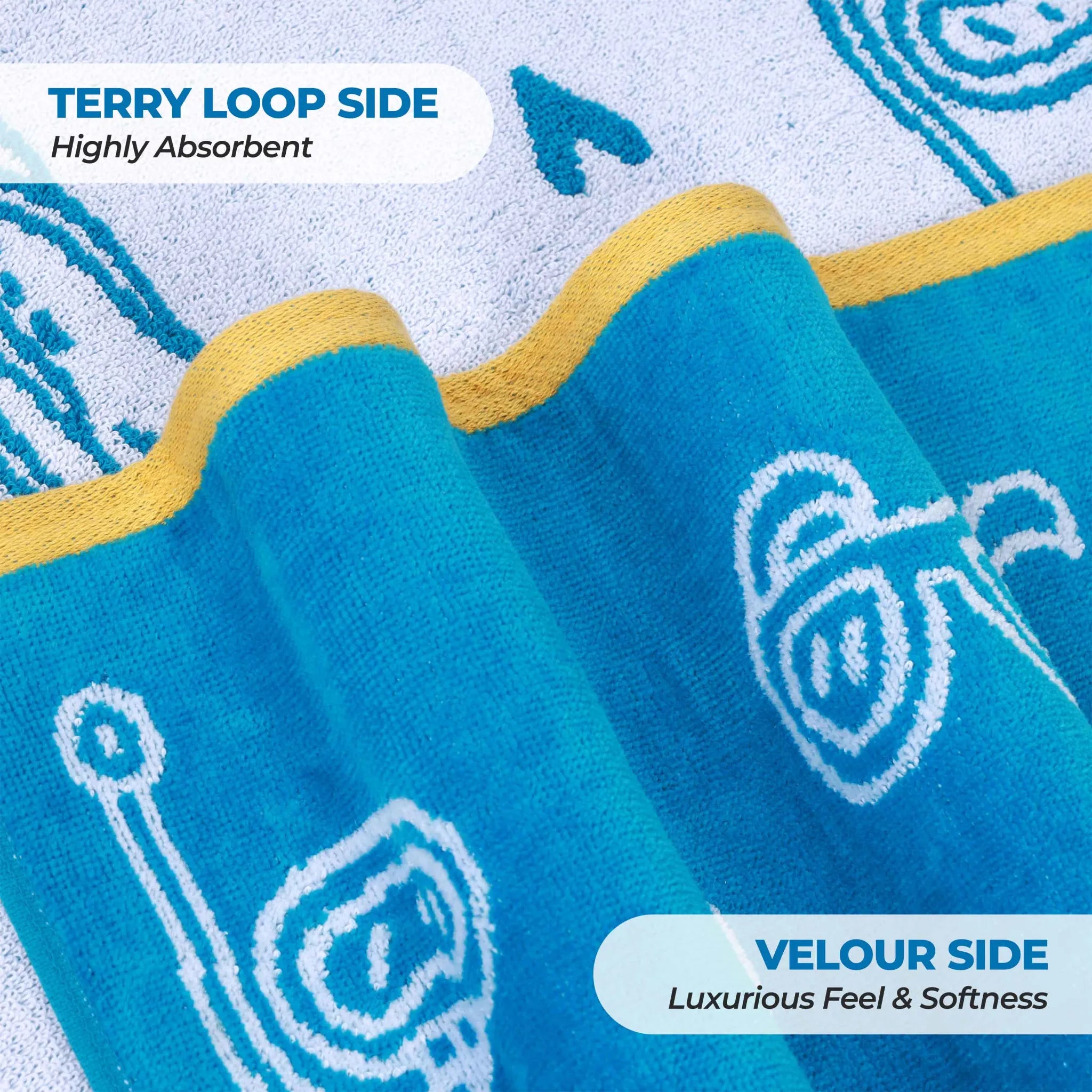 Bahama Cotton Fuzzy Velour Terry Large Oversized Beach Towel