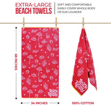 Bahama Cotton Fuzzy Velour Terry Large Oversized Beach Towel