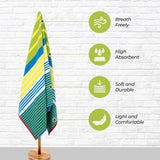 Mira Striped Cotton Velour Terry Large Oversized Beach Towel