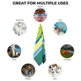 Mira Striped Cotton Velour Terry Large Oversized Beach Towel