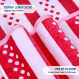 Striped Superior Cotton Velour Terry Large Oversized Beach Towel