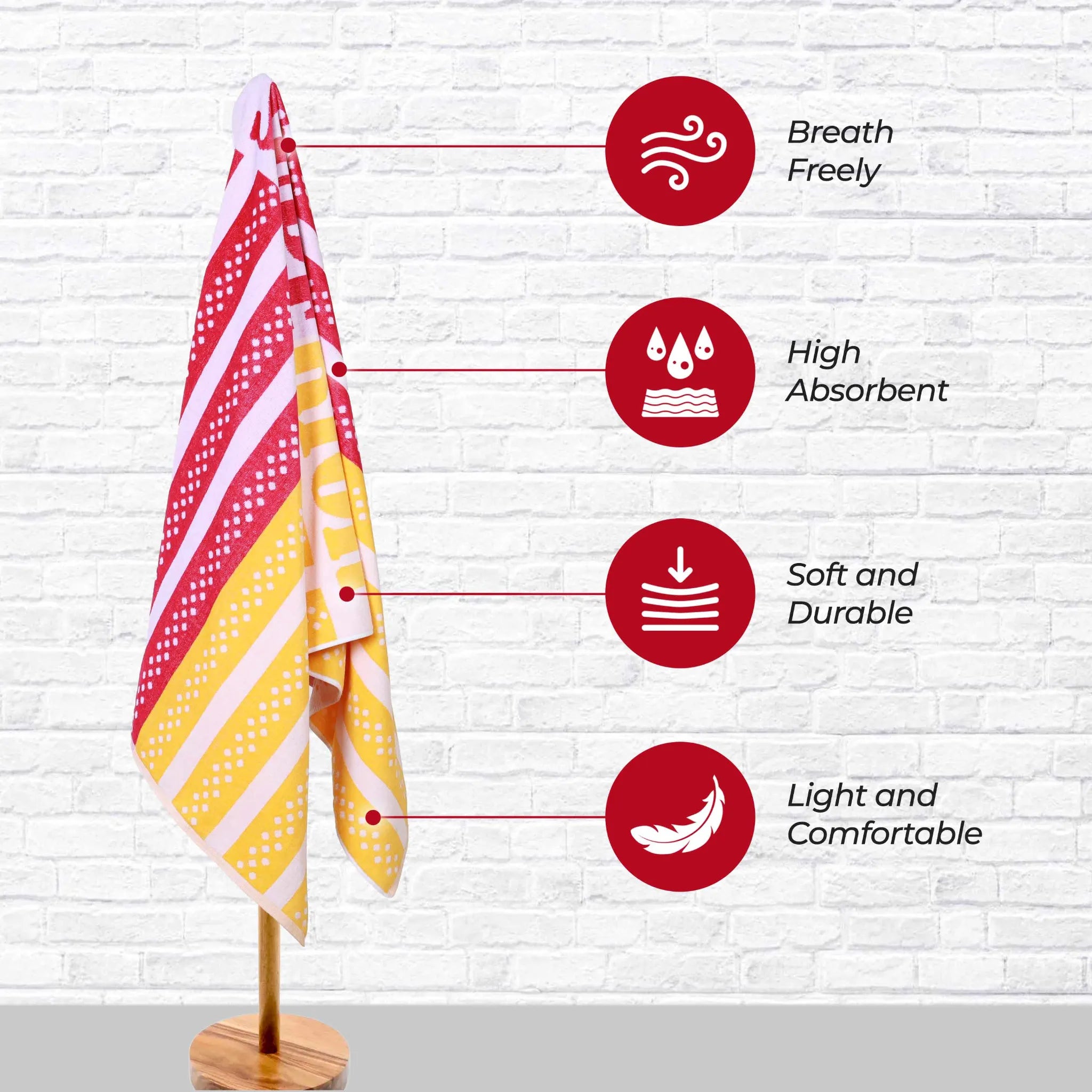 Striped Superior Cotton Velour Terry Large Oversized Beach Towel