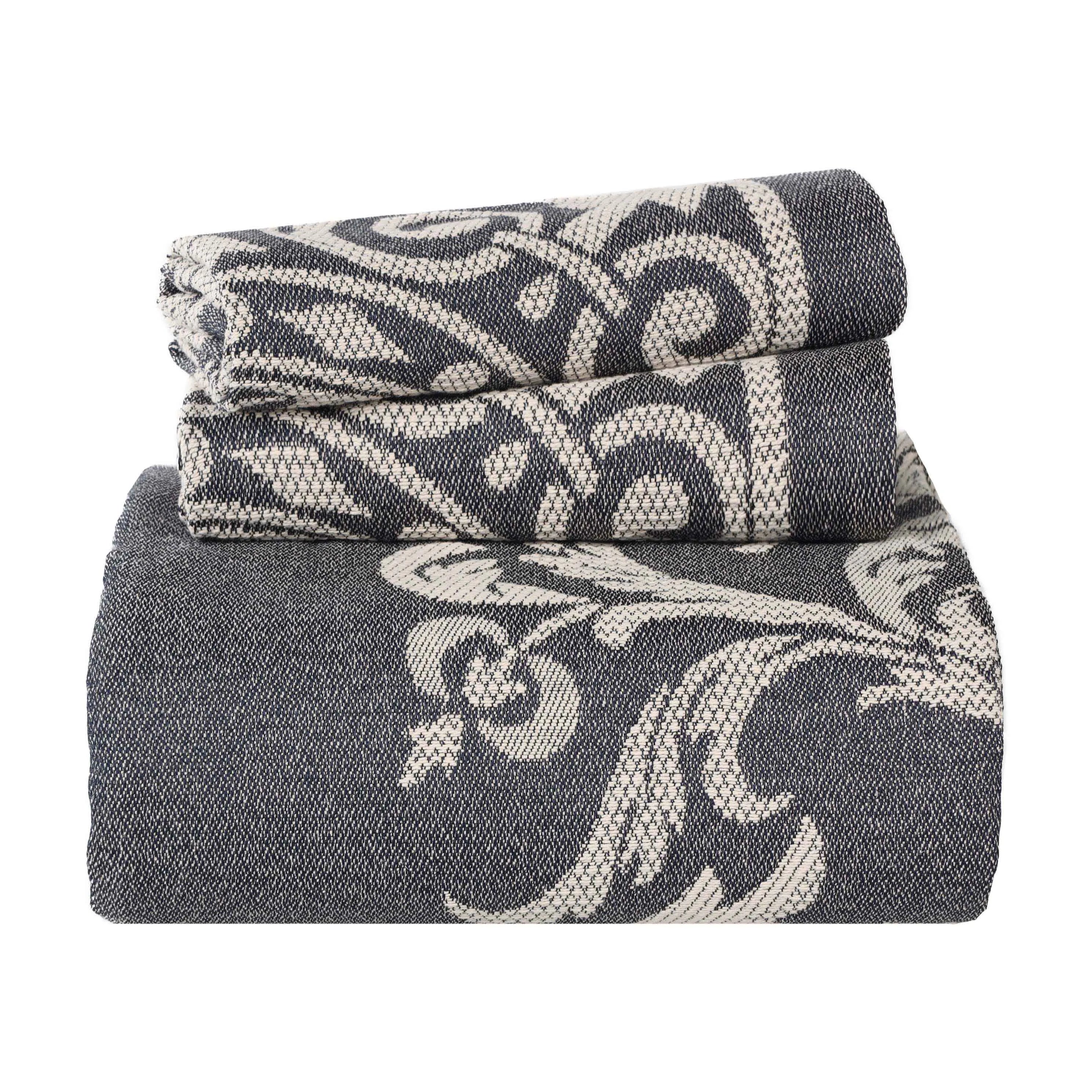 Adalie Cotton Blend Woven Jacquard Medallion Bedspread Set