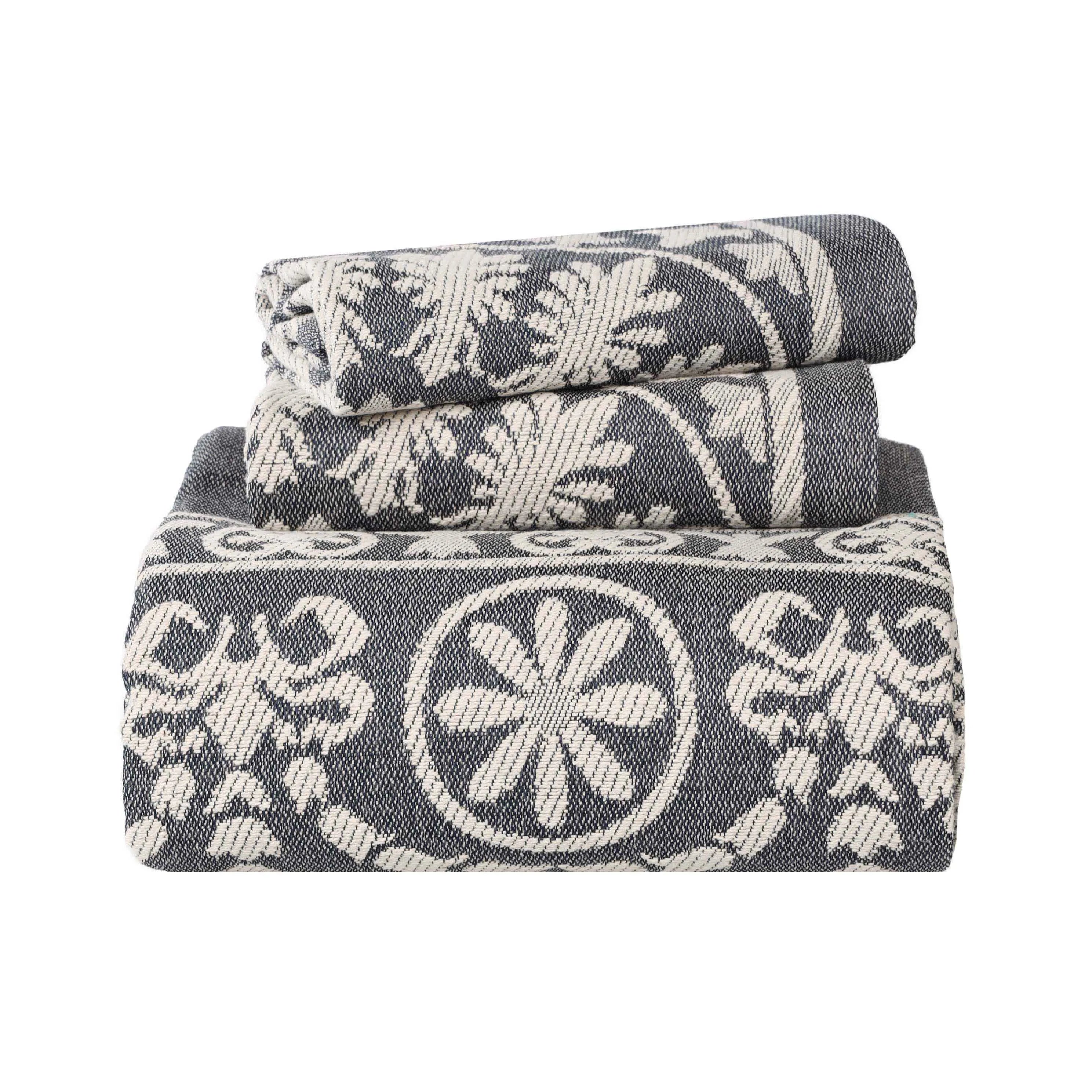 Kymbal Cotton Blend Woven Medallion Jacquard Bedspread Set