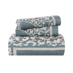 Lyron Cotton Blend Woven Jacquard Floral Scroll Bedspread Set