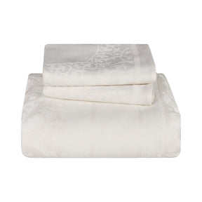 Lyron Cotton Blend Woven Jacquard Floral Scroll Bedspread Set
