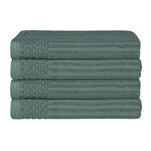 Soho Ribbed Cotton Absorbent Bath Towel Set of 4