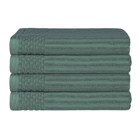 Soho Ribbed Cotton Absorbent Bath Towel Set of 4