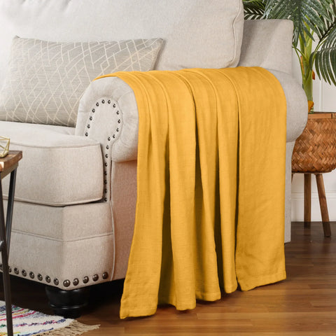 100% Cotton Thermal Blanket – Basketweave All-Season, Lightweight & Breathable