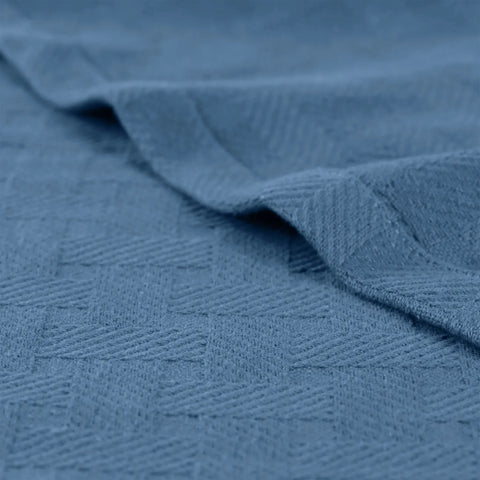 100% Cotton Thermal Blanket – Basketweave All-Season, Lightweight & Breathable