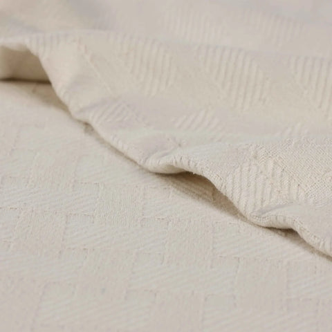 100% Cotton Thermal Blanket – Basketweave All-Season, Lightweight & Breathable