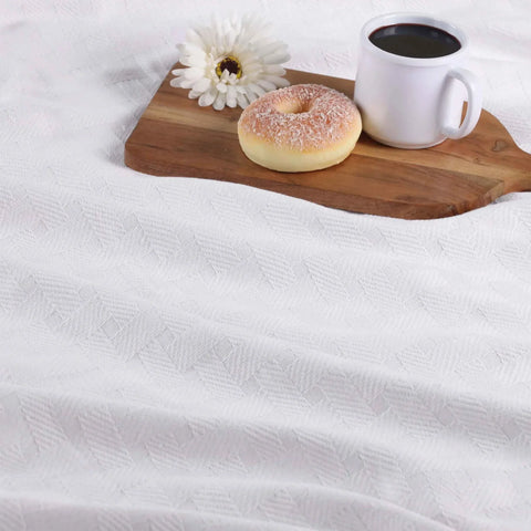 100% Cotton Thermal Blanket – Basketweave All-Season, Lightweight & Breathable