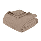 100% Cotton Thermal Blanket – Basketweave All-Season, Lightweight & Breathable