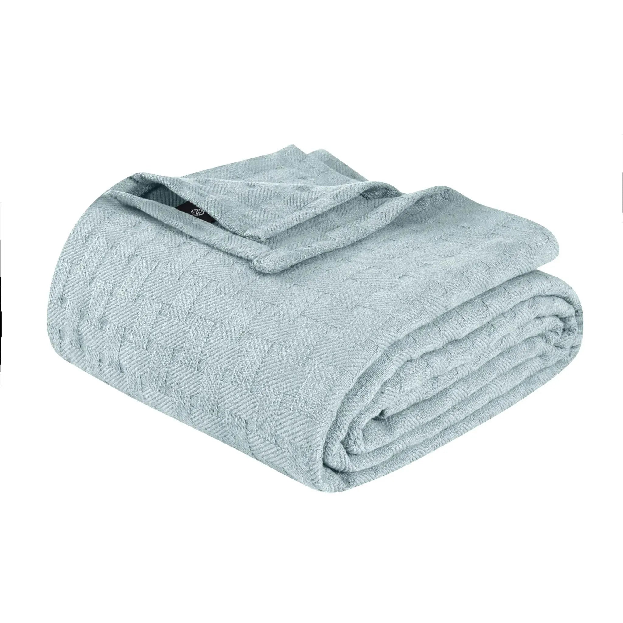 Basketweave Classic Farmhouse All-Season Cotton Blanket