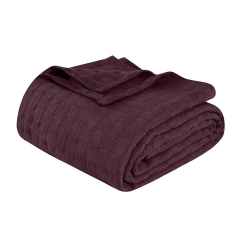 100% Cotton Thermal Blanket – Basketweave All-Season, Lightweight & Breathable
