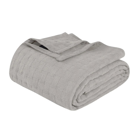 100% Cotton Thermal Blanket – Basketweave All-Season, Lightweight & Breathable