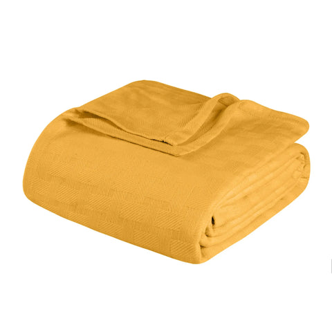 100% Cotton Thermal Blanket – Basketweave All-Season, Lightweight & Breathable