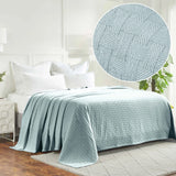 100% Cotton Thermal Blanket – Basketweave All-Season, Lightweight & Breathable