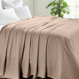 100% Cotton Thermal Blanket – Basketweave All-Season, Lightweight & Breathable