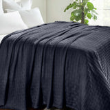 100% Cotton Thermal Blanket – Basketweave All-Season, Lightweight & Breathable