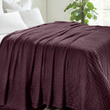 100% Cotton Thermal Blanket – Basketweave All-Season, Lightweight & Breathable