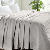 100% Cotton Thermal Blanket – Basketweave All-Season, Lightweight & Breathable