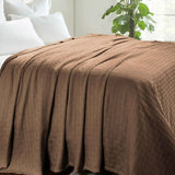 100% Cotton Thermal Blanket – Basketweave All-Season, Lightweight & Breathable