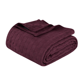 Basketweave Classic Farmhouse All-Season Cotton Blanket
