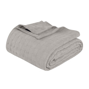 Basketweave Classic Farmhouse All-Season Cotton Blanket