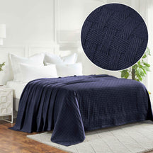 Basketweave Classic Farmhouse All-Season Cotton Blanket