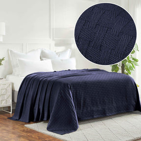 Basketweave Classic Farmhouse All-Season Cotton Blanket