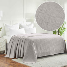 Basketweave Classic Farmhouse All-Season Cotton Blanket
